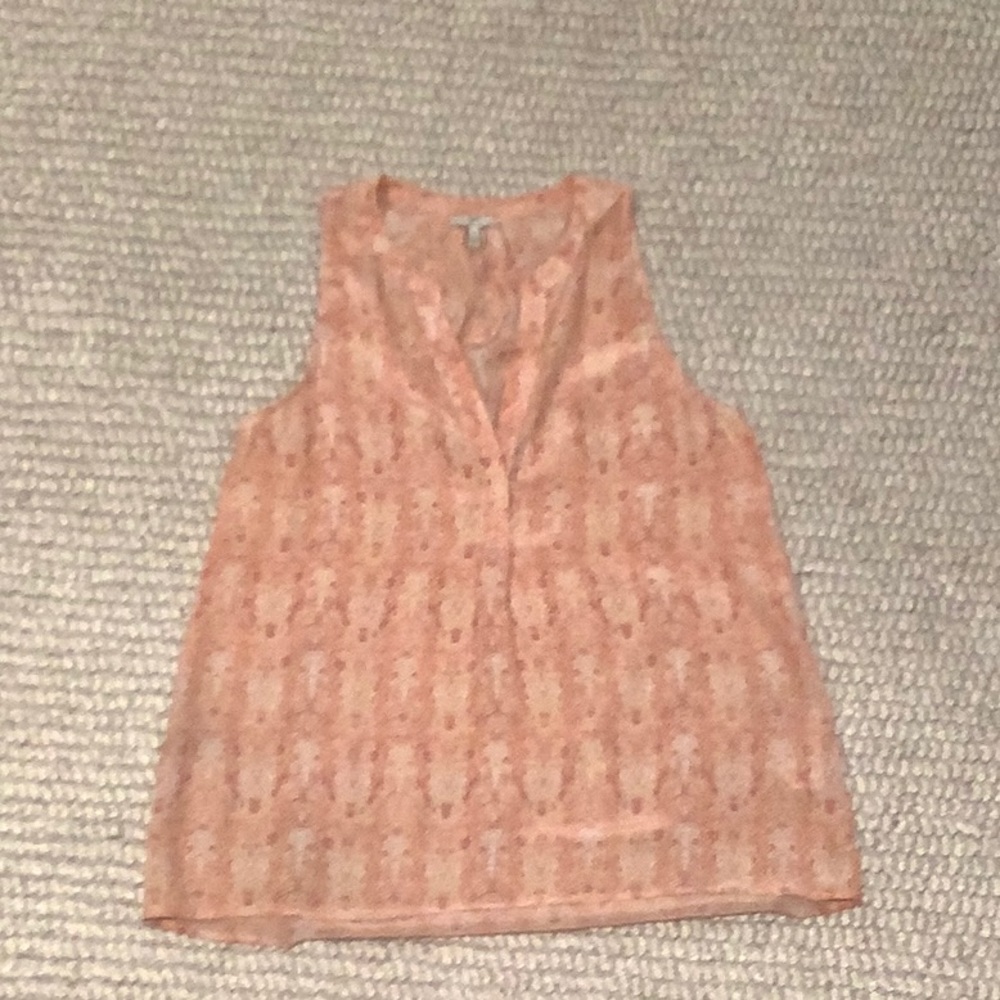 Joie pink sleeveless silk blouse